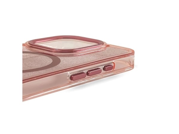 Hurtel MagSafe-etui med glitter for iPhone 16 Plus - rosa med glitter