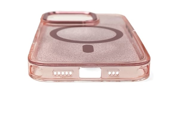Hurtel MagSafe-etui med glitter for iPhone 16 Plus - rosa med glitter