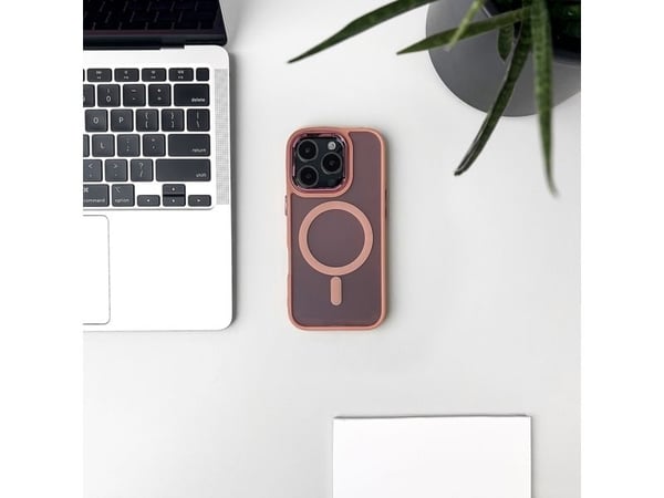 Hurtel MagSafe-etui med glitter for iPhone 16 Plus - rosa med glitter