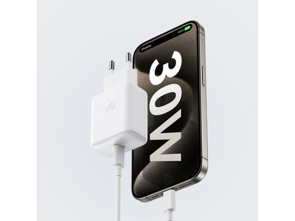 Joyroom Laturi Joyroom JR-TCF24 USB-C PD 30W QC SFC verkkolaturi - valkoinen + USB-C kaapeli 1m