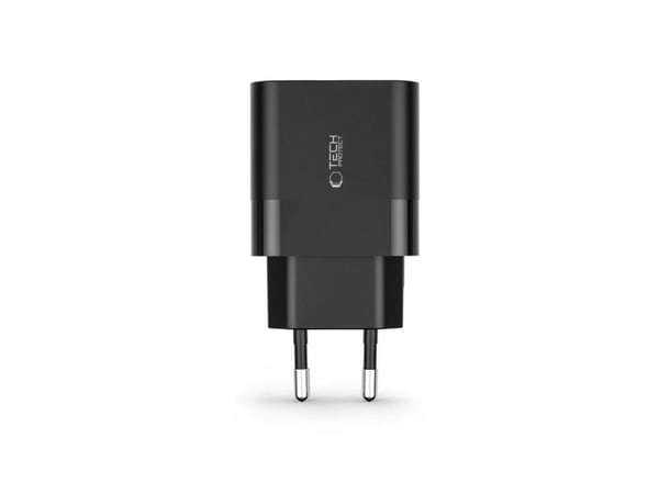 30W USB QC3.0 + USB-C PD Tech-Protect C30W Vegglader svart