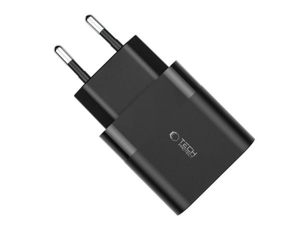 30W USB QC3.0 + USB-C PD Tech-Protect C30W Vegglader svart