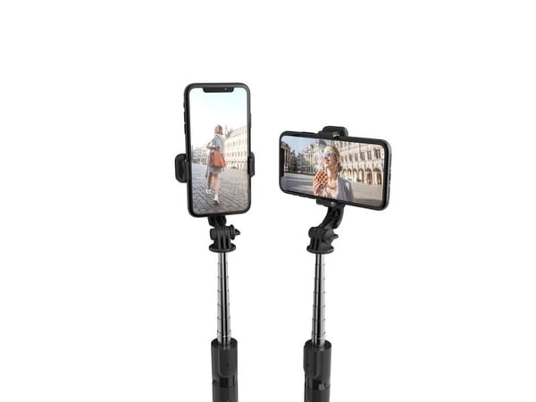 Tech-Protect L02S Bluetooth selfie-stick med stativ opptil 72 cm - svart