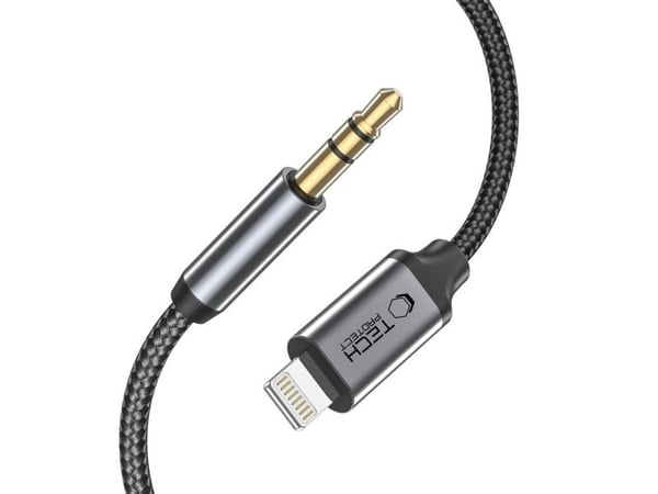 USB-kabel Tech-Protect Lightning - mini Jack 3,5 mm 1 m svart