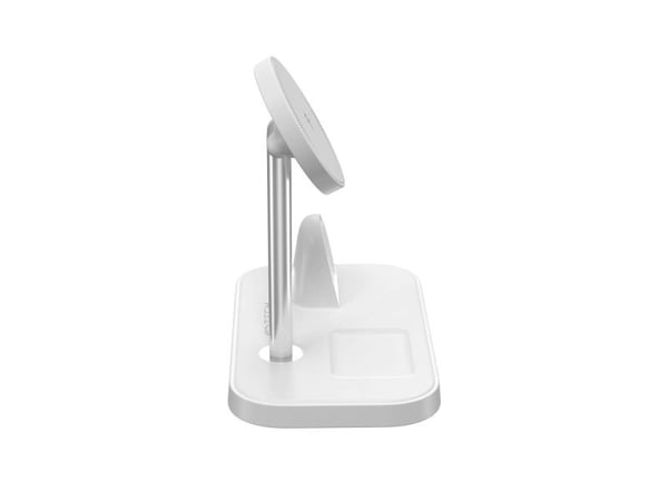Tech-Protect QI15W-A22 MagSafe induktiv laddare med 3-i-1 MagSafe-stativ för smartphone / Apple Watch / AirPods - vit