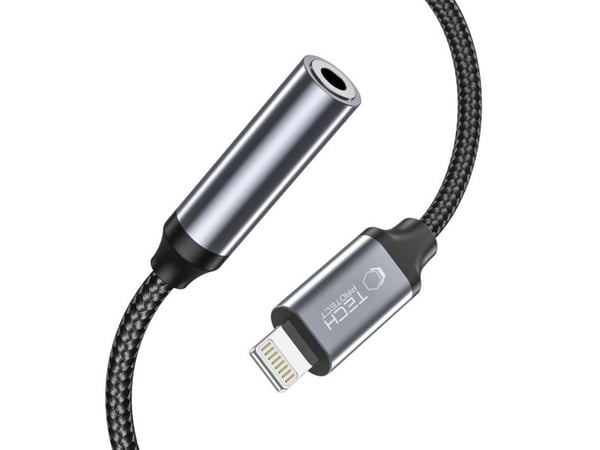 Tech-Protect Hodetelefonadapter / Lightning Adapter - 3,5 mm minijack Tech-Protect Ultraboost svart