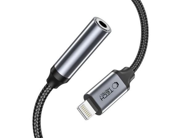 Tech-Protect Hodetelefonadapter / Lightning Adapter - 3,5 mm minijack Tech-Protect Ultraboost svart