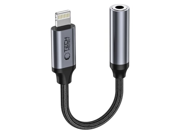 Tech-Protect Hodetelefonadapter / Lightning Adapter - 3,5 mm minijack Tech-Protect Ultraboost svart