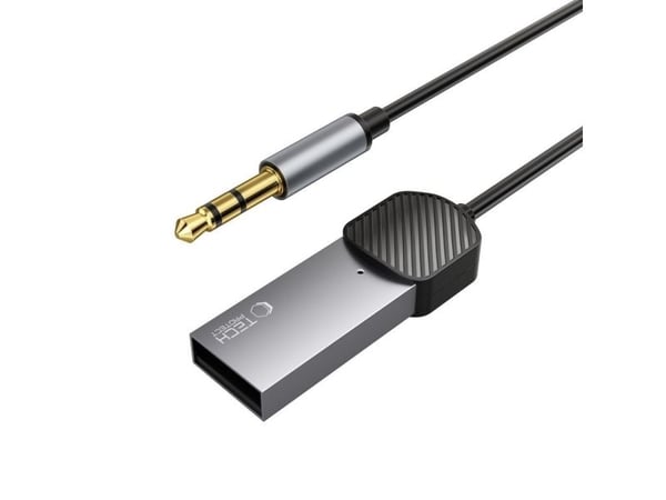 Tech-Protect UltraBoost ljudadapter mini jack 3,5 mm (hane) / Bluetooth - grå