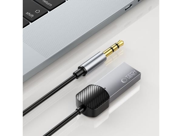 Tech-Protect UltraBoost ljudadapter mini jack 3,5 mm (hane) / Bluetooth - grå