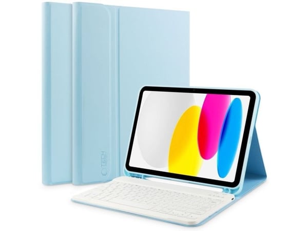 Etui for nettbrett Tech-Protect til Apple iPad 10.9 2022 SC Pen + tastatur lys blå