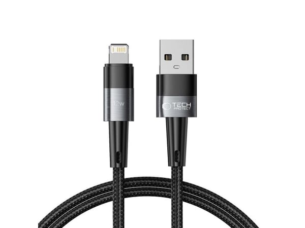 USB-kabel Tech-Protect USB-A till Lightning 1 m grå (9490713934166)