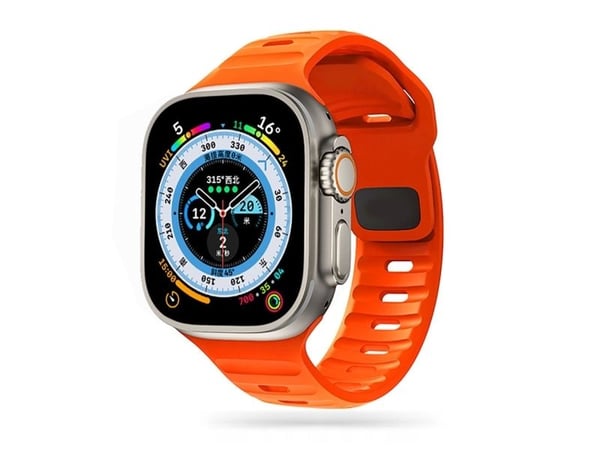 Rannekoru Apple Watch 4 / 5 / 6 / 7 / 8 / SE / Ultra (42 / 44 / 45 / 49 mm) Tech-Protect Iconband Line oranssi