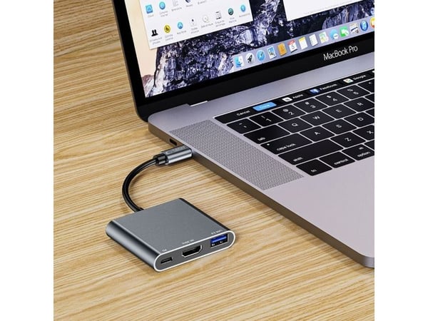 USB-hub Tech-Protect V1-HUB adapter 3-i-1 grå