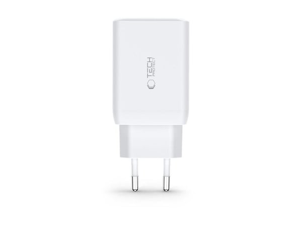 Tech-Protect TECH-PROTECT C65W 3-port nettverkslader PD65W/QC3.0 hvit
