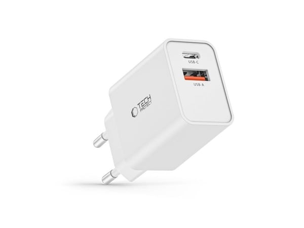Tech-Protect TECH-PROTECT NC30W 2-ports nettlader PD30W/QC3.0 hvit