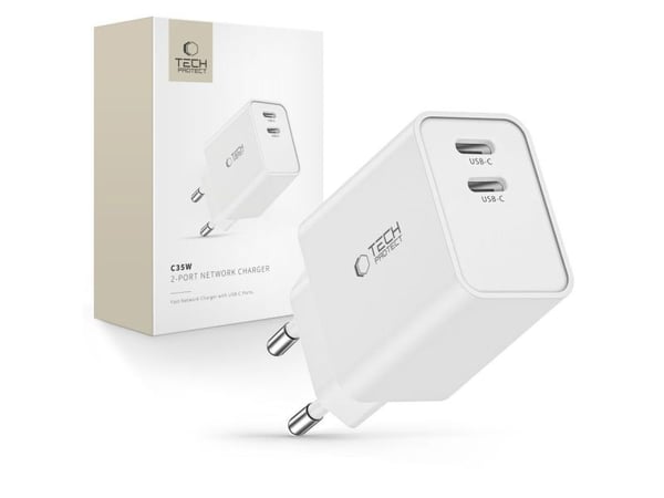 Tech-Protect TECH-PROTECT C35W 2-ports nettlader PD35W hvit