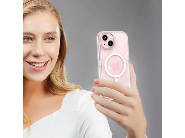 Tech-Protect FlexAir Hybrid MagSafe iPhone 15-skal - klar glitter