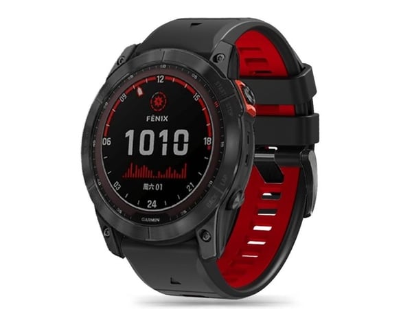 Tech-Protect Smart Watch-rem for Garmin Fenix 3/5X/3HR/5X Plus/6X/6X Pro/7X Black and Red