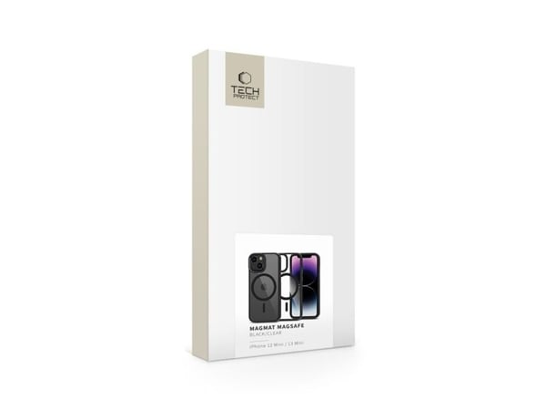 Tech-Protect MagMat MagSafe kotelo iPhone 12 mini / 13 mini - läpinäkyvä musta - läpinäkyvä musta