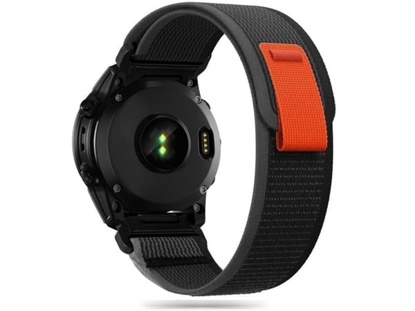 Braders Nylon Garmin Fenix 5 / 6 / 6 Pro / 7 Czarny / Pomarańczowy