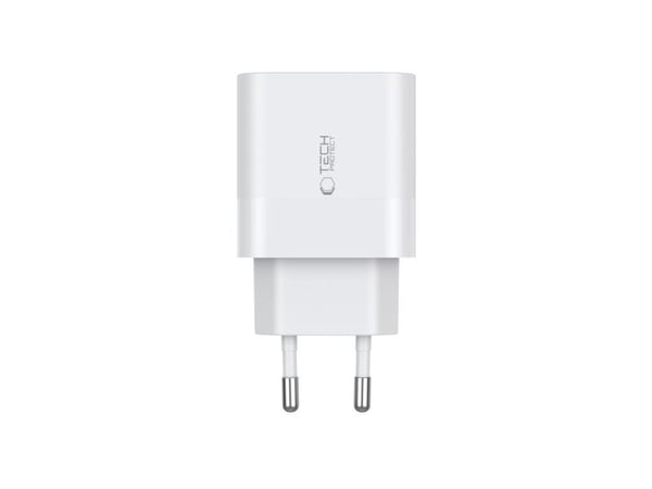 Tech-Protect C20W nettlader 2x USB-C PD 20W med USB-C / USB-C-kabel - hvit