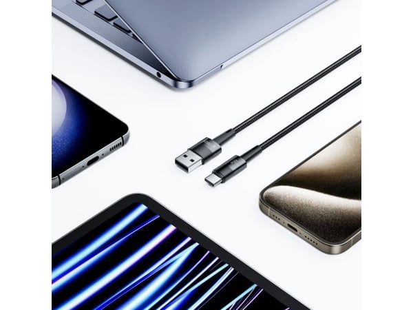 USB-kabel Tech-Protect USB-A - USB-C 0,5 m svart (9319456607499)