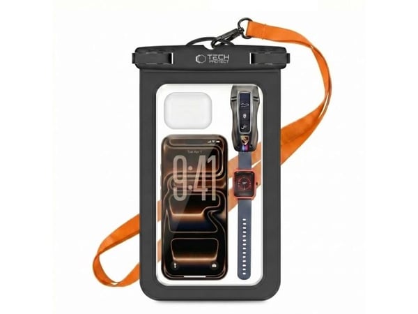 Tech-Protect TECH-PROTECT UWC9 universelt vanntett etui 8,9" svart/oransje