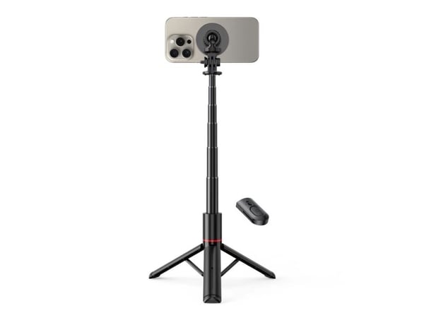 Selfiestick Tech-Protect L06S Bluetooth magnetisk med MagSafe, fjernkontroll, stativ opp til 82 cm og 360-hode - svart