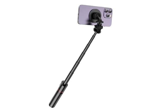 Selfiestick Tech-Protect L06S Bluetooth magnetisk med MagSafe, fjernkontroll, stativ opp til 82 cm og 360-hode - svart