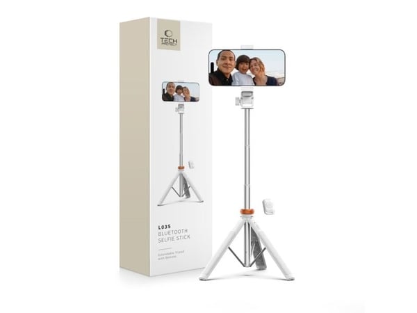Selfiestick Tech-Protect TECH-PROTECT L03S Bluetooth stativ vit