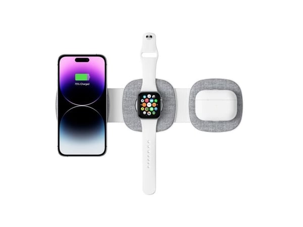 Tech-Protect QI15W-A32 3-i-1 induktiv laddare med MagSafe för smartphone / Apple Watch / AirPods - grå