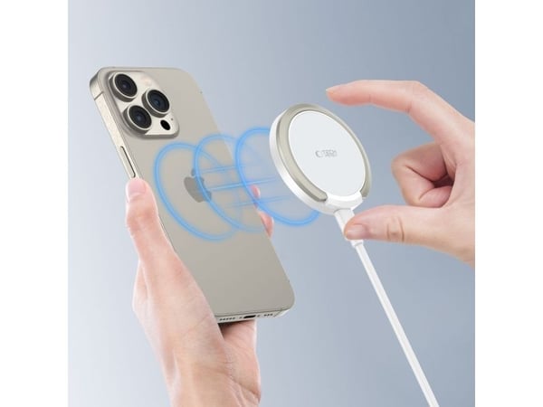 Tech-Protect QI15W-A33 magnetisk Magsafe-lader hvit