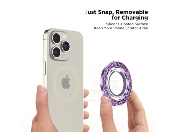 Tech-Protect MMR200 magnetisk holder / ring med MagSafe - lilla med krystaller