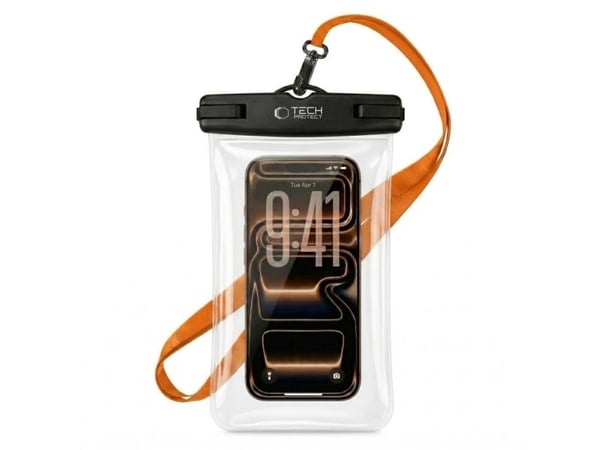 Tech-Protect Waterproof Case UWC7 vanntett for enheter opp til 6,9" - svart og oransje