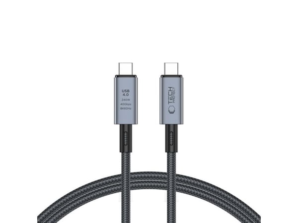 USB-kabel Tech-Protect USB-C - USB-C, 1 m, svart (5906302308989)
