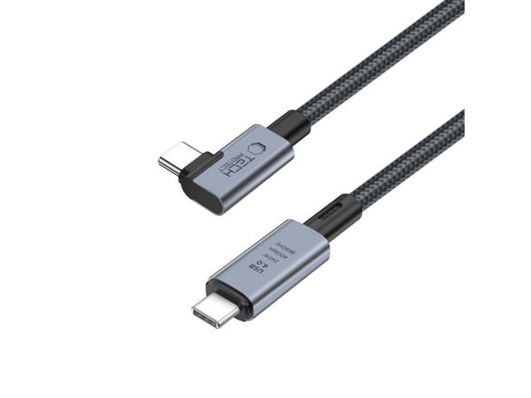 Tech-Protect UltraBoost Max L USB-C 4.0 (rett) / USB-C 4.0 (vinklet) PD 240W 8K 40Gbps 1,5 m kabel - grå