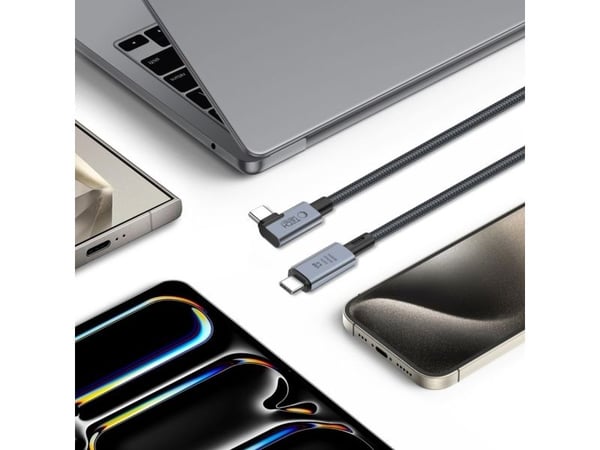 Tech-Protect UltraBoost Max L USB-C 4.0 (rett) / USB-C 4.0 (vinklet) PD 240W 8K 40Gbps 1,5 m kabel - grå