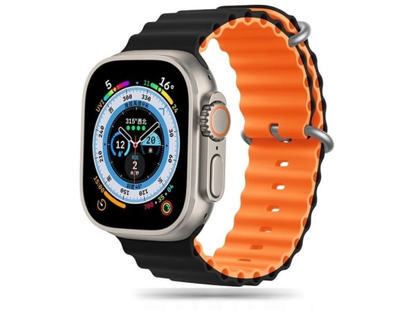 Tech-Protect ICONBAND PRO stropp til Apple Watch 4/5/6/7/8/9/SE/Ultra 1/2 (42/44/45/49 mm) sort/oransje