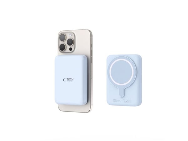 Powerbank Tech-Protect LifeMag PB11 med MagSafe 10000mAh 15W USB-C-port - blå + USB-C-kabel