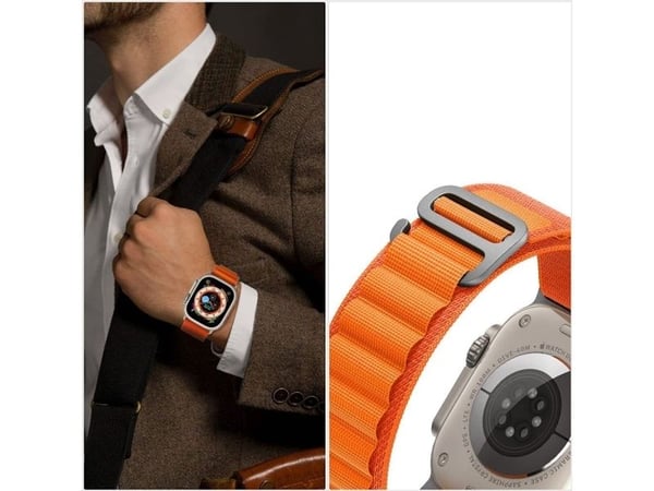 Tech-Protect nylonreim til Apple Watch 4/5/6/7/8/9/SE/Ultra 1/2 (42/44/45/49 mm) titan/oliven