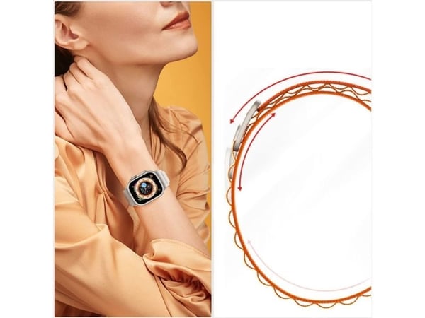Tech-Protect nylonreim til Apple Watch 4/5/6/7/8/9/SE/Ultra 1/2 (42/44/45/49 mm) titan/oliven