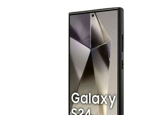 DKNY läder rutigt mono-mönster MagSafe-skal till Samsung Galaxy S24 Ultra (svart)