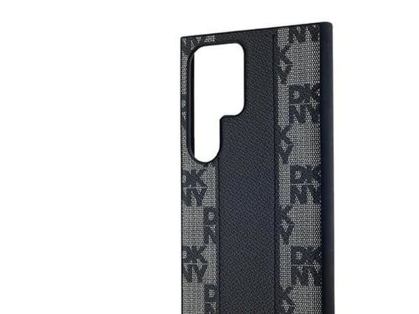 DKNY läder rutigt mono-mönster MagSafe-skal till Samsung Galaxy S24 Ultra (svart)