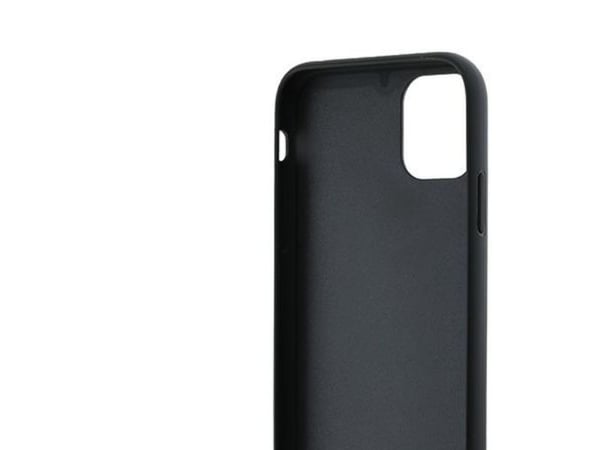 Karl Lagerfeld diagonal quiltet script- etui til iPhone 11 / Xr - svart
