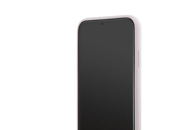 Hurtel Karl Lagerfeld diagonalt vattert skript-deksel til iPhone 11 / Xr - Rosa