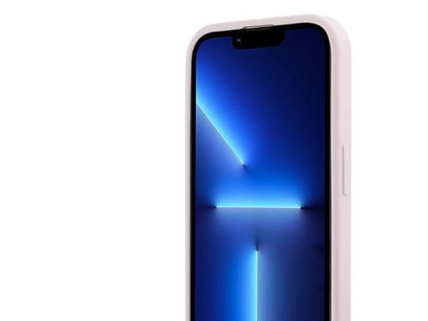 Karl Lagerfeld diagonalt quiltet script-deksel til iPhone 14 Pro Max - rosa