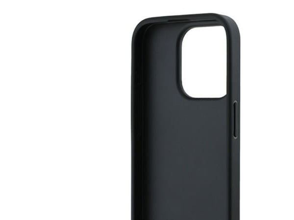 Karl Lagerfeld diagonalt vattert Script-deksel til iPhone 15 Pro - svart