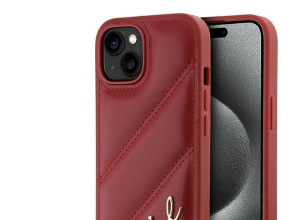 Karl Lagerfeld Karl Lagerfeld KLHCP15SPQDSMGR iPhone 15 / 14 / 13 6.1" czerwony/red hardcase Diagonal Quilted Script
