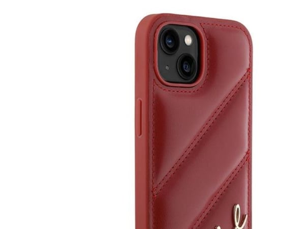 Karl Lagerfeld Karl Lagerfeld KLHCP15SPQDSMGR iPhone 15 / 14 / 13 6.1" czerwony/red hardcase Diagonal Quilted Script